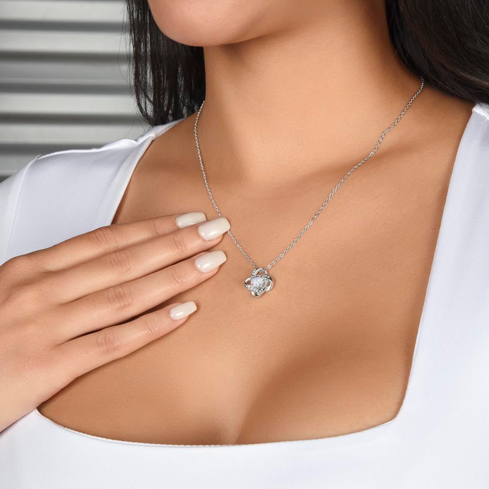 14K Weißgold Halskette - An meine Mama - mit echter Rose - paviyo