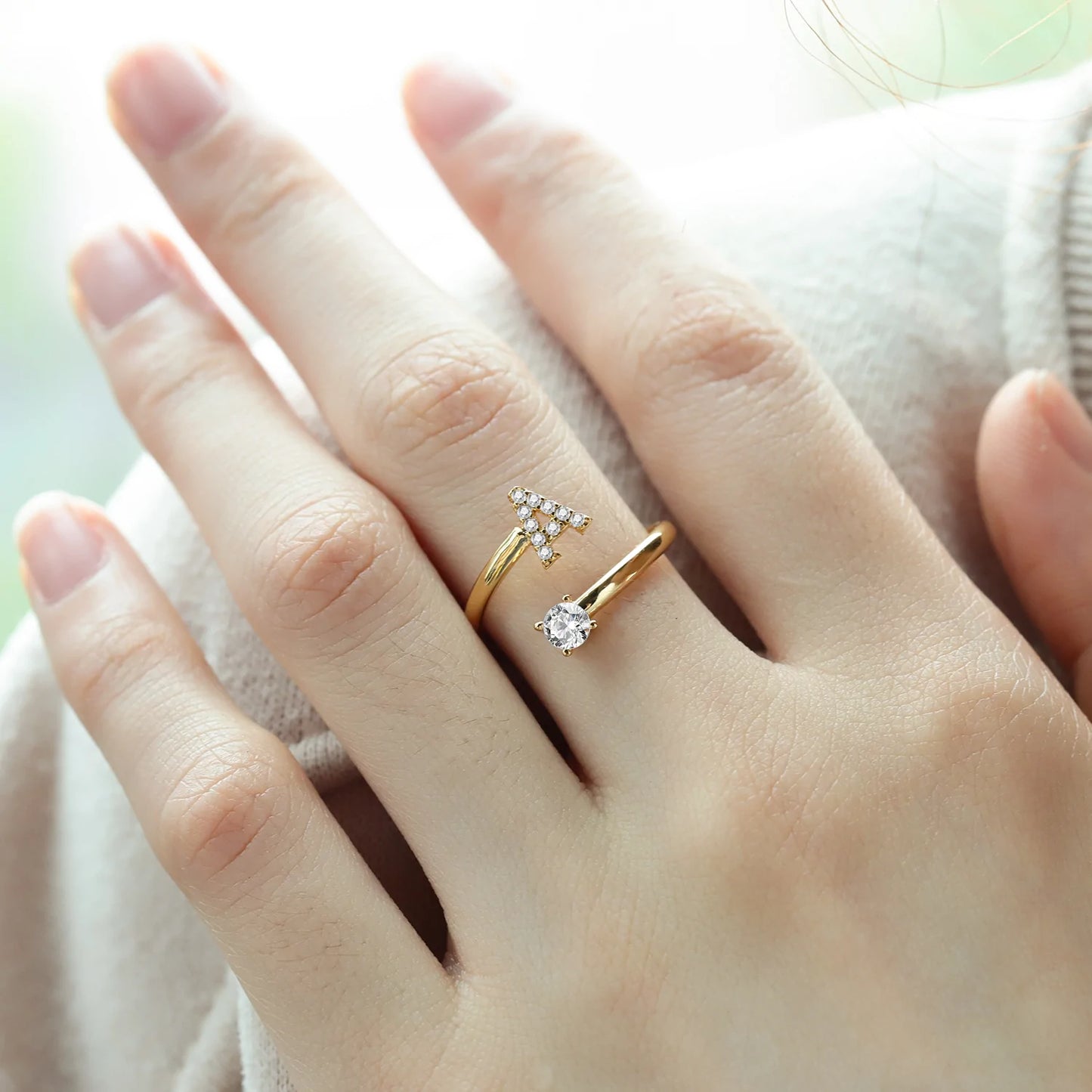 Zirkonia Initialien Ring