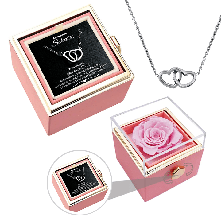 Gravierte Halskette - Mit echter Rose - An meinen Schatz - paviyo