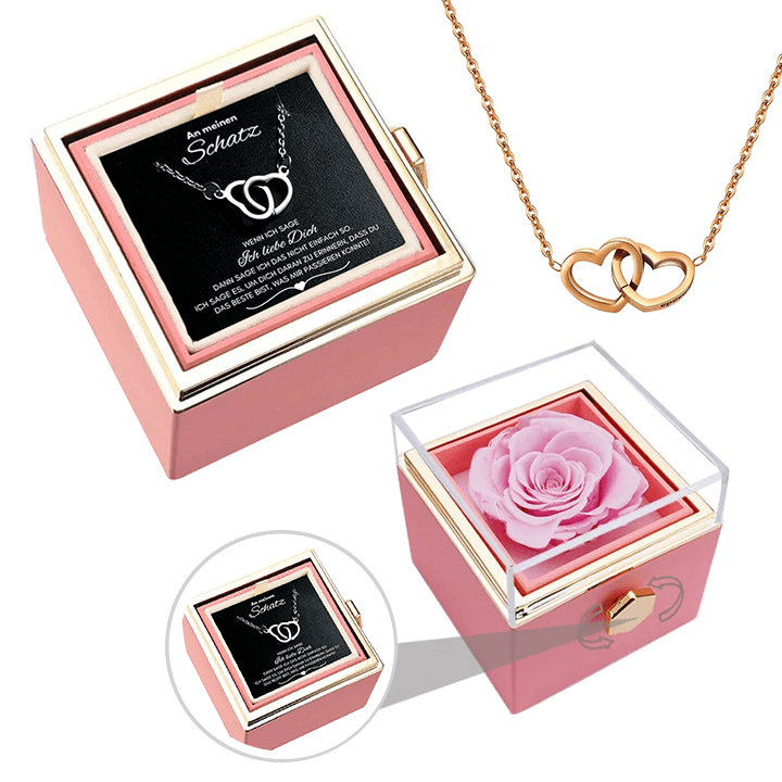Gravierte Halskette - Mit echter Rose - An meinen Schatz - paviyo