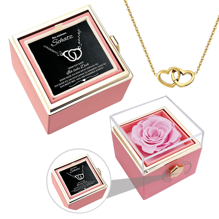Gravierte Halskette - Mit echter Rose - An meinen Schatz - paviyo