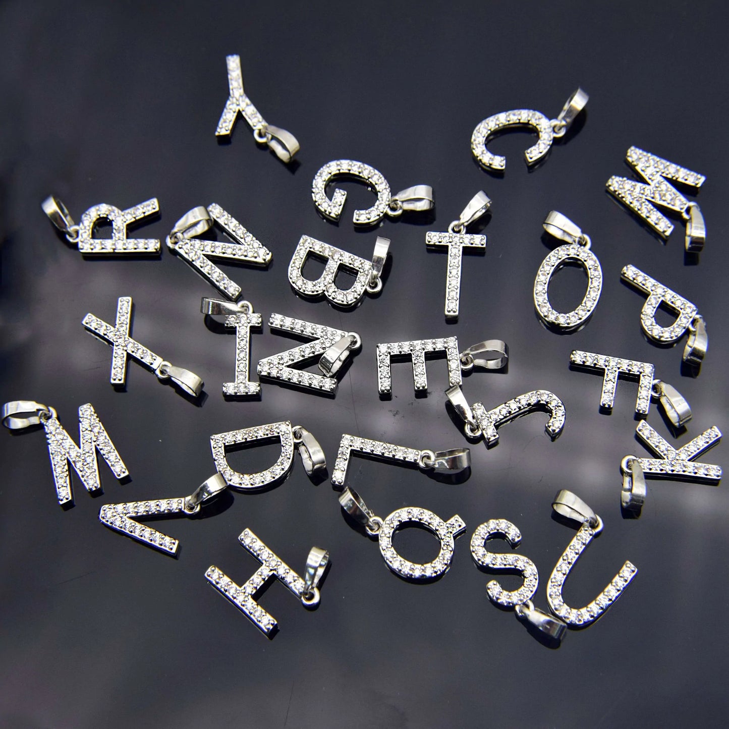 Zirkonia Buchstaben Halskette