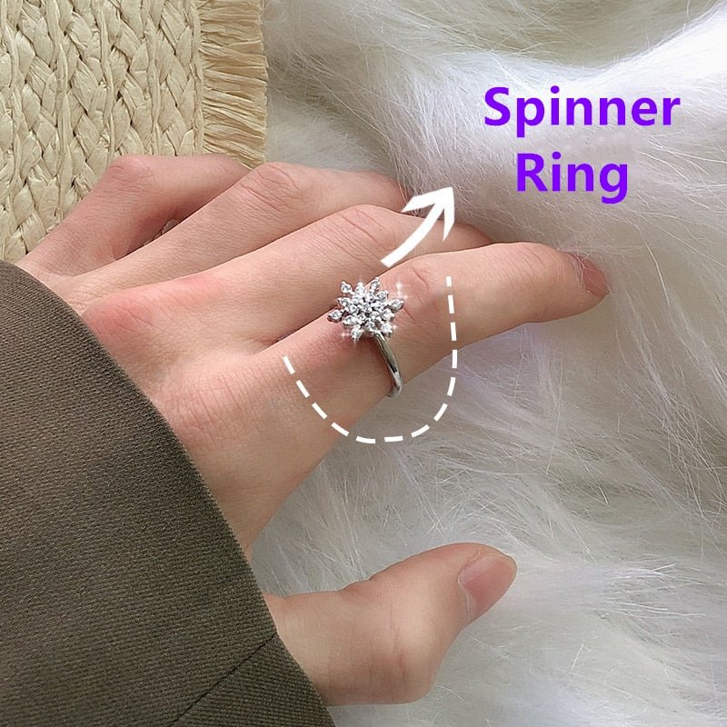 Schneeflocken Spinner Ring - paviyo