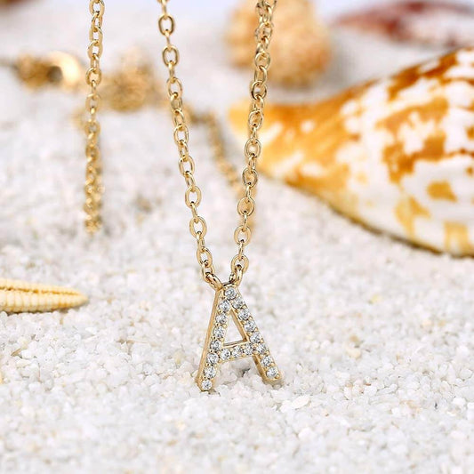 Zirkonia Buchstaben Halskette - paviyo