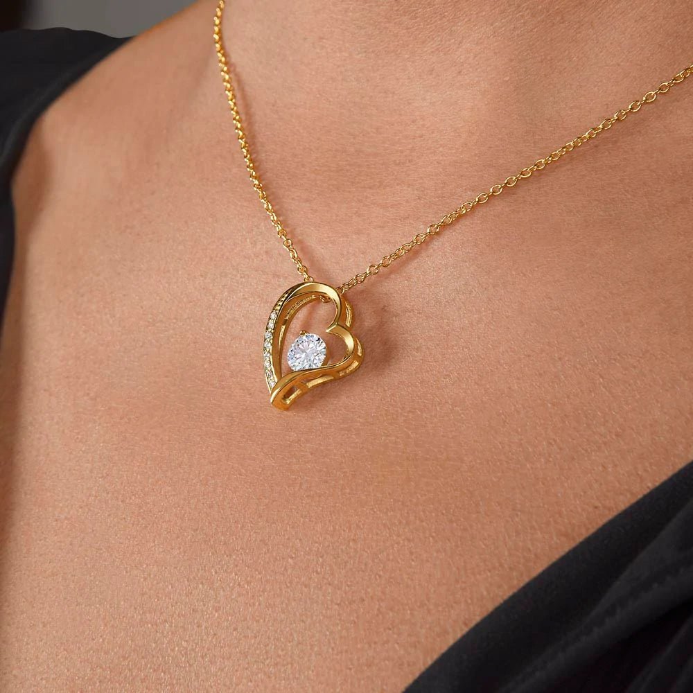 14k Weißgold Liebes-Halskette - An meinen Schatz - paviyo