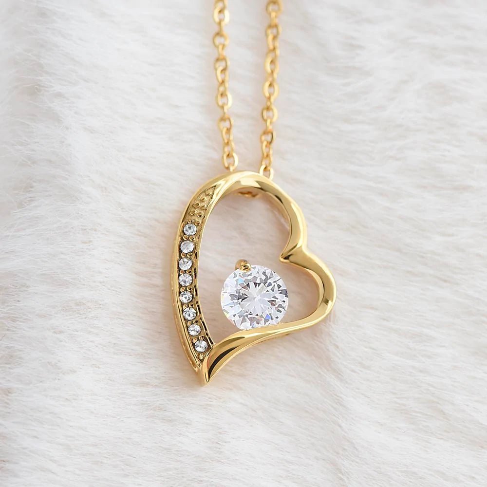 14k Weißgold Liebes-Halskette - An meinen Schatz - paviyo