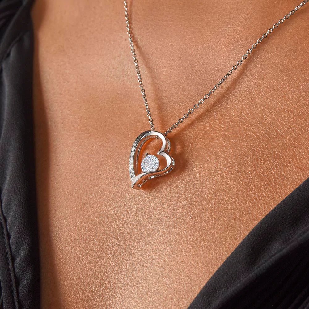 14k Weißgold Liebes-Halskette - An meinen Schatz - paviyo