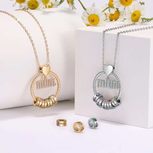 “Mutterliebe” Halskette - mit Namen und Geburtssteinen personalisiert